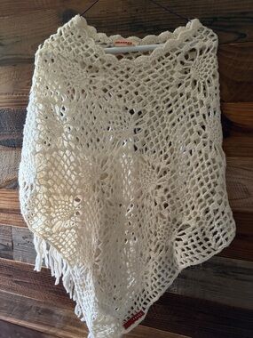 Prada Cream Crochet Poncho - Vintage